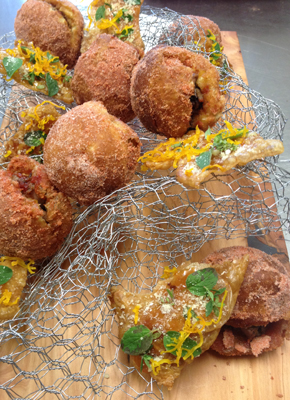 salt & vinegar chicken skin and chicken heart Doughnut